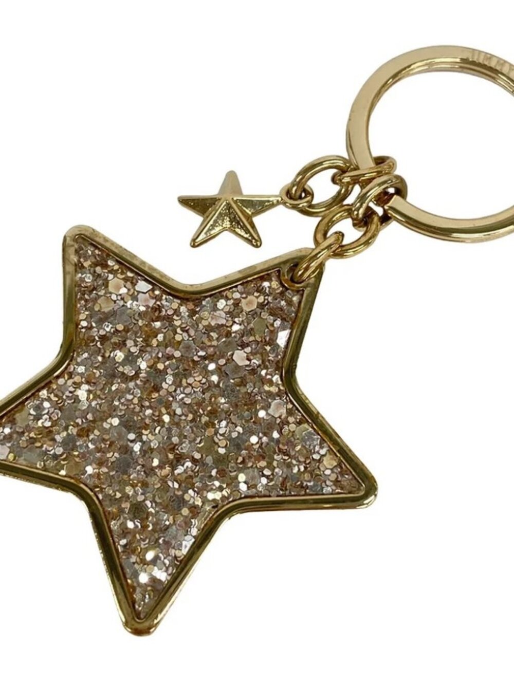 JIMMY CHOO - Gold Rose Gold Hardware Glitter Bag Charm